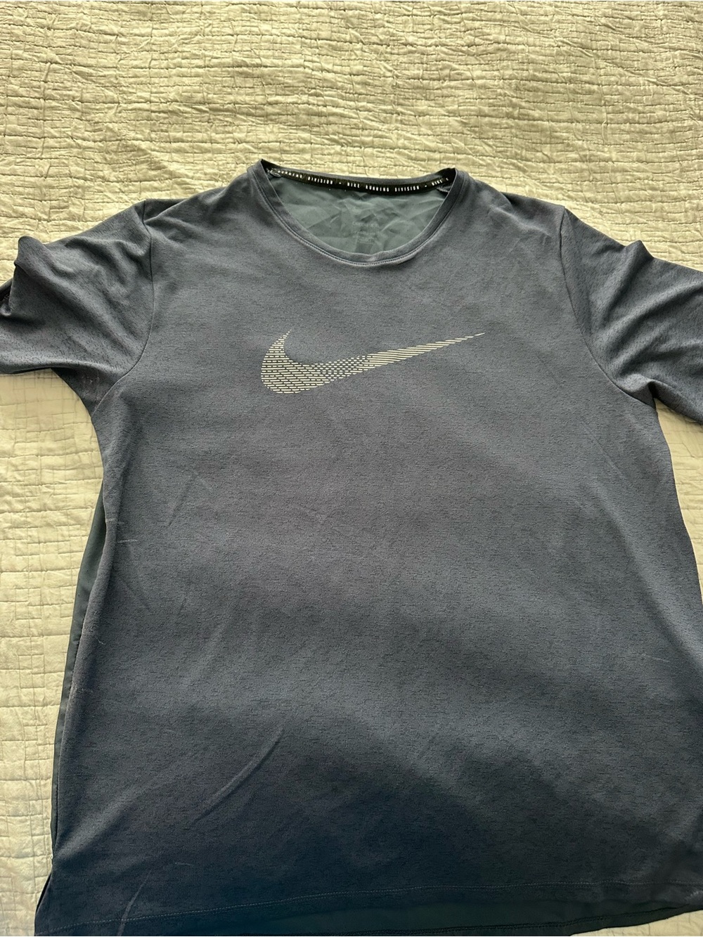 Nike Men's Short Sleeve Crew Tee - Charcoal Gray with Silver Swoosh
